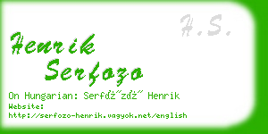 henrik serfozo business card